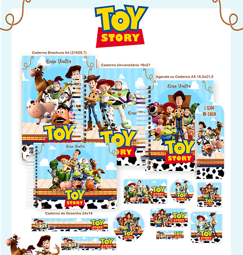 Kit Digital Encadernação Toy Story - Volta às Aulas