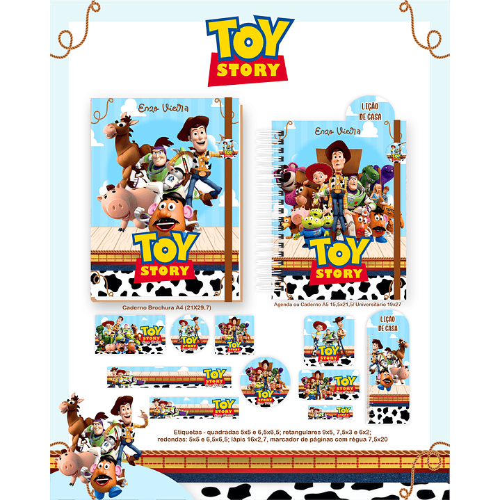 Kit Digital Encadernação Toy Story - Volta às Aulas 6