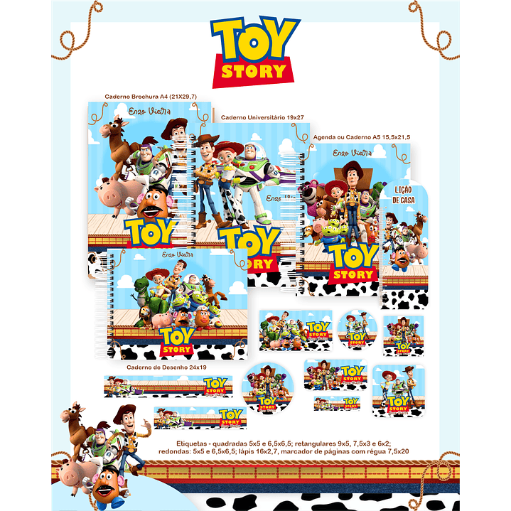 Kit Digital Encadernação Toy Story - Volta às Aulas 3