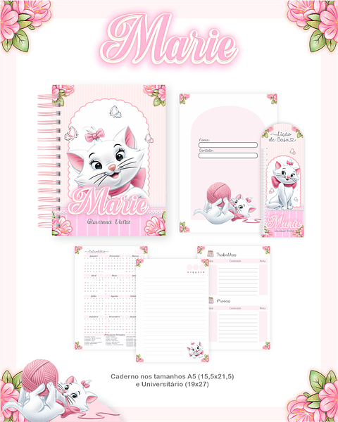 Kit Digital Encadernação Marie - Volta às Aulas Completo