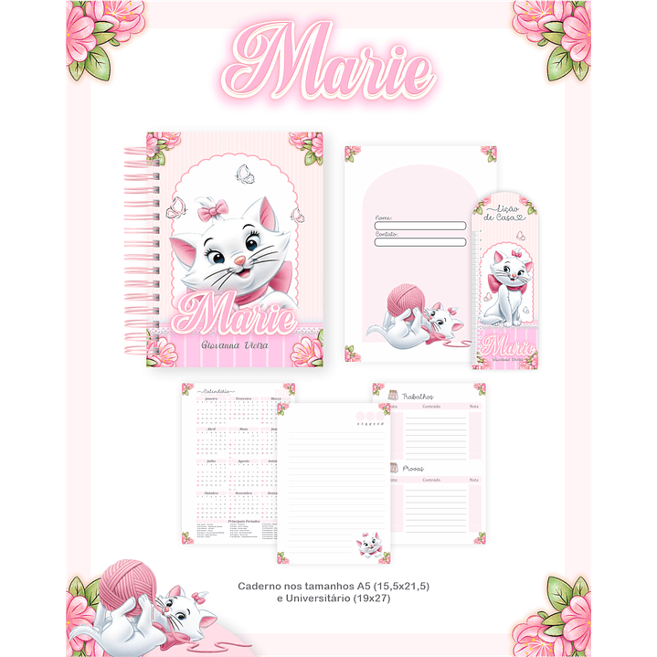 Kit Digital Encadernação Marie - Volta às Aulas Completo 2