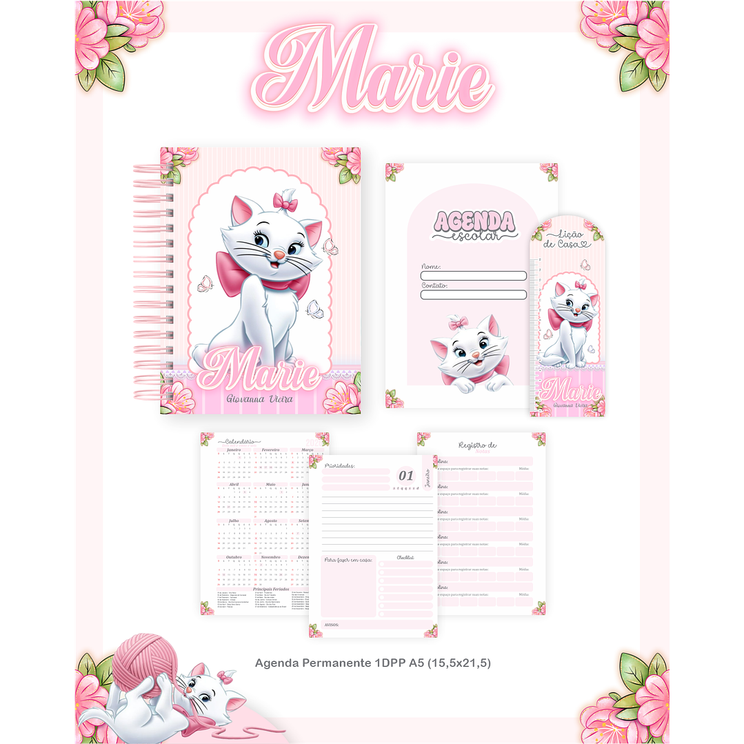 Kit Digital Encadernação Marie - Volta às Aulas Completo 3