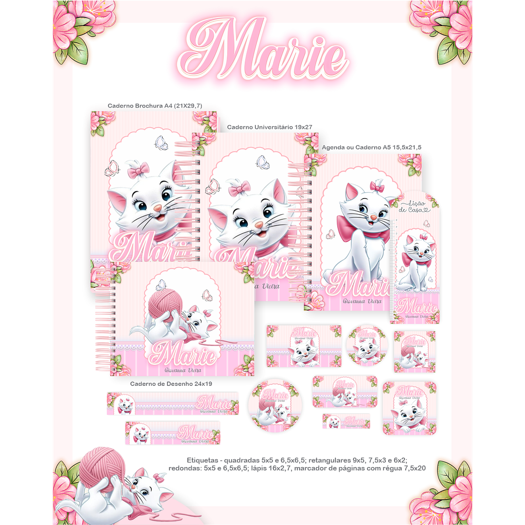 Kit Digital Encadernação Marie - Volta às Aulas Completo 4
