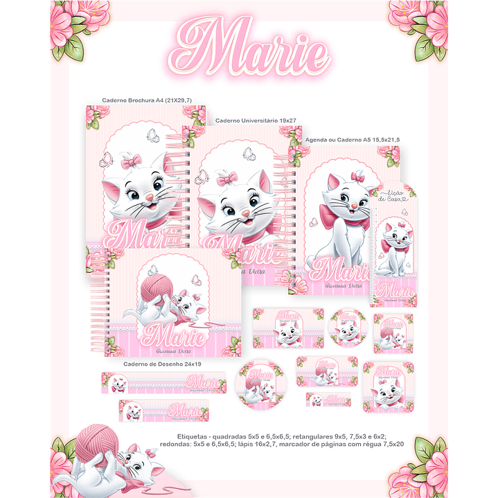 Kit Digital Encadernação Marie - Volta às Aulas Completo 4