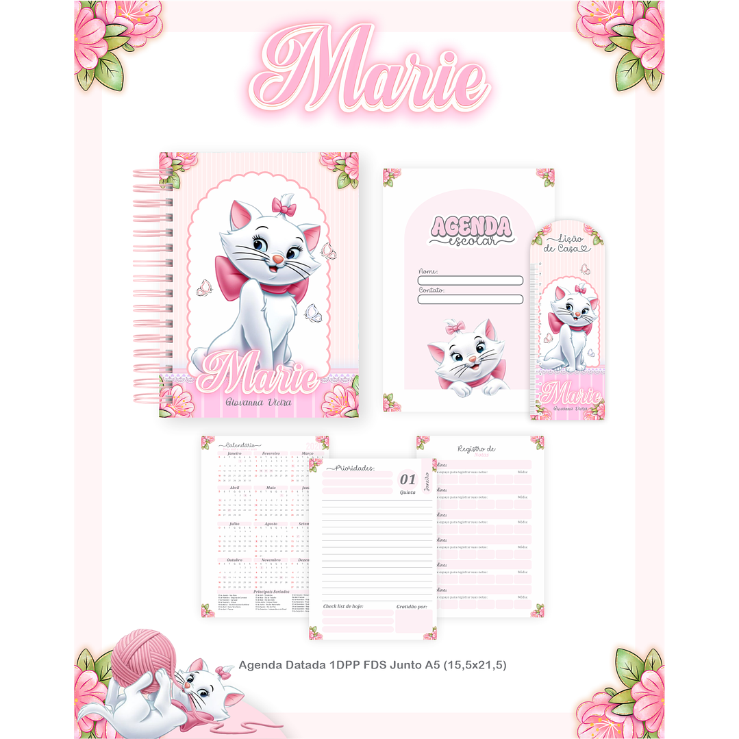 Kit Digital Encadernação Marie - Volta às Aulas Completo 5