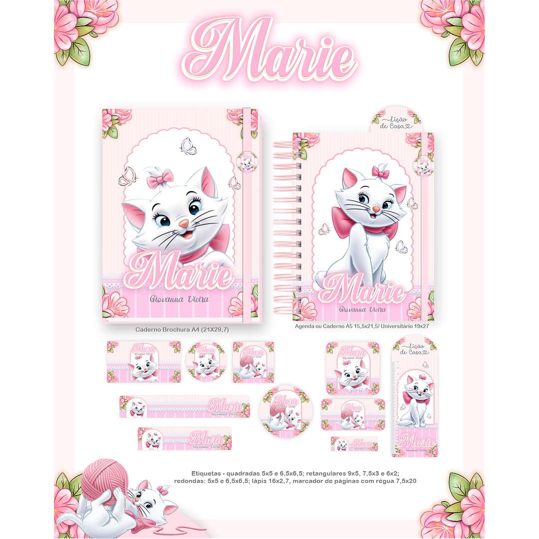 Kit Digital Encadernação Marie - Volta às Aulas Completo 6