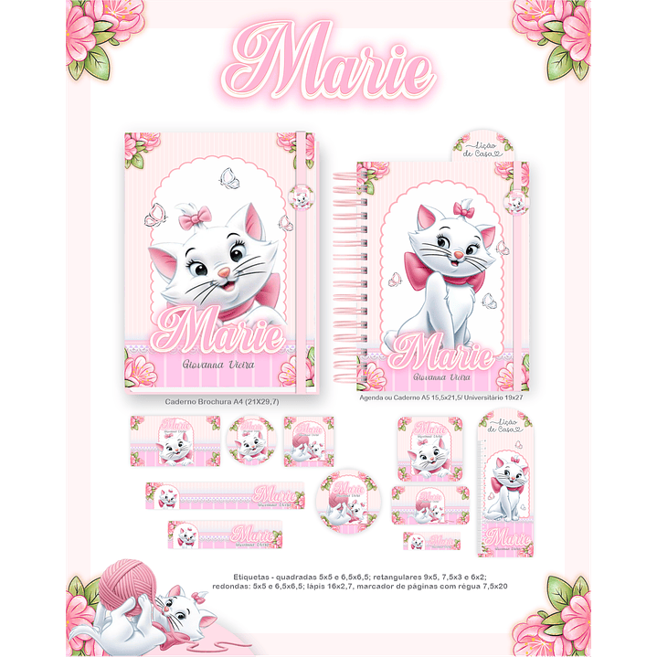 Kit Digital Encadernação Marie - Volta às Aulas Completo 6
