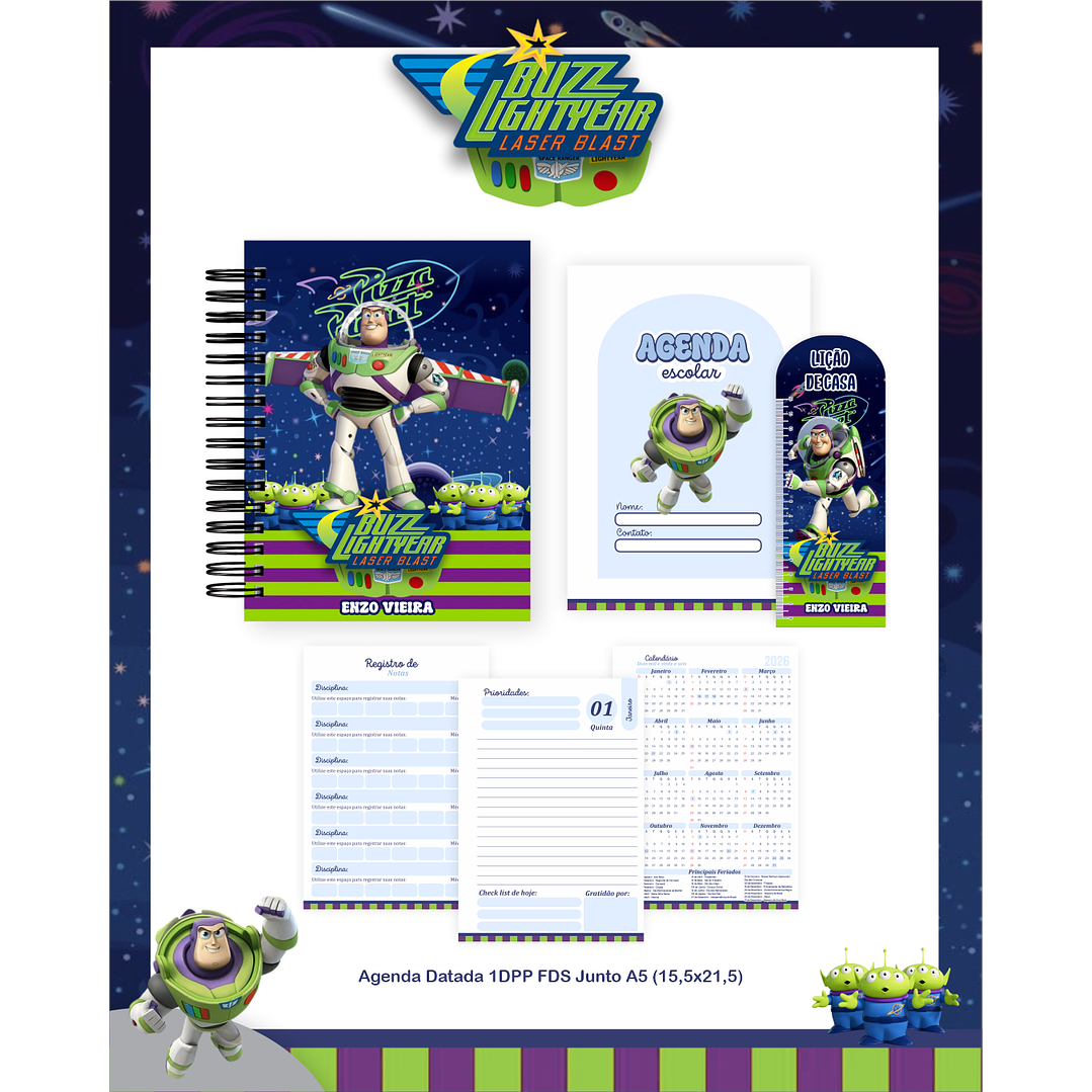 Encadernação Buzz Lightyear - Volta às Aulas Completo 2