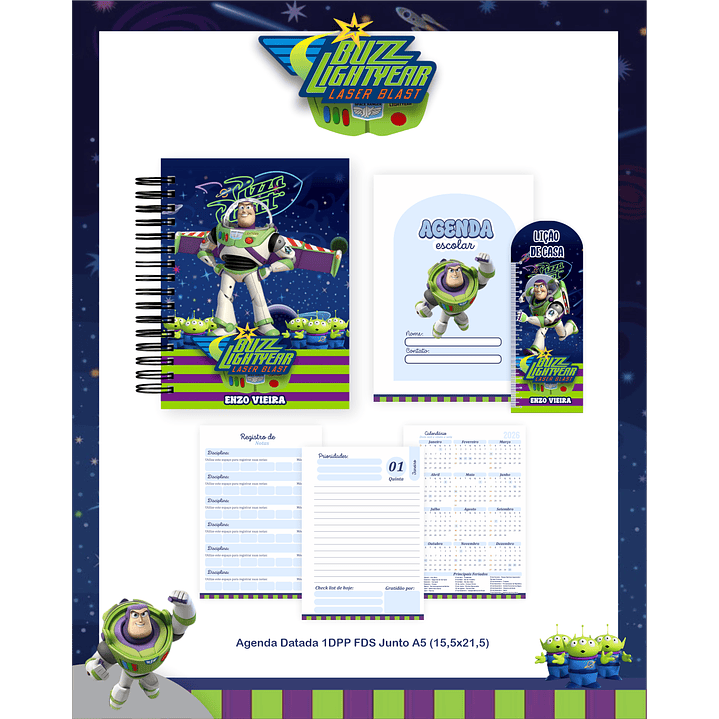 Encadernação Buzz Lightyear - Volta às Aulas Completo 2