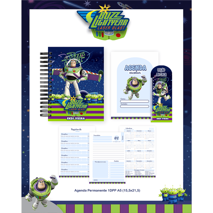 Encadernação Buzz Lightyear - Volta às Aulas Completo 3