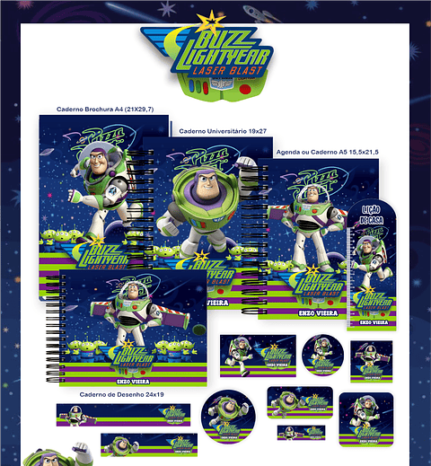 Encadernação Buzz Lightyear - Volta às Aulas Completo