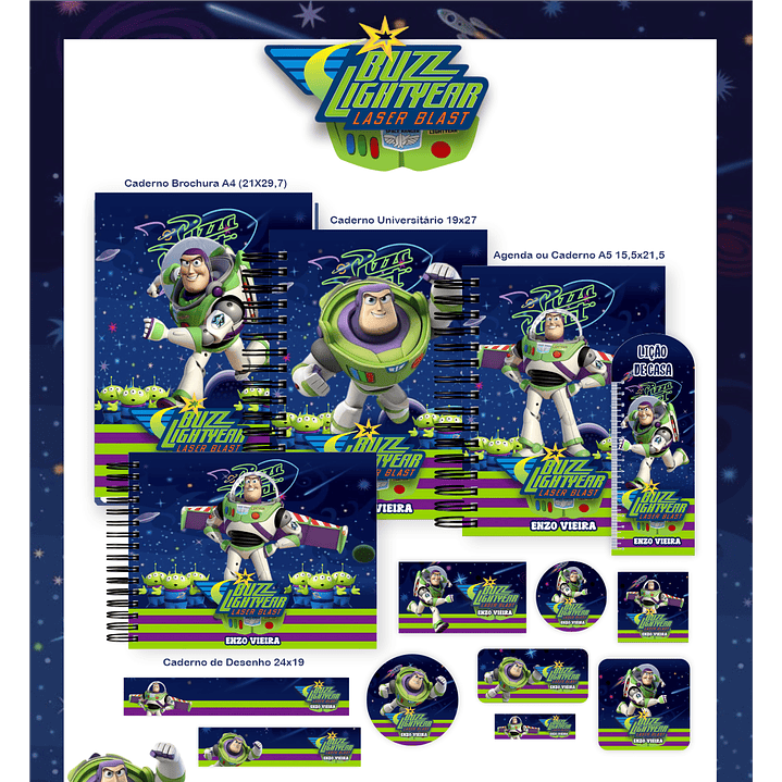 Encadernação Buzz Lightyear - Volta às Aulas Completo 1