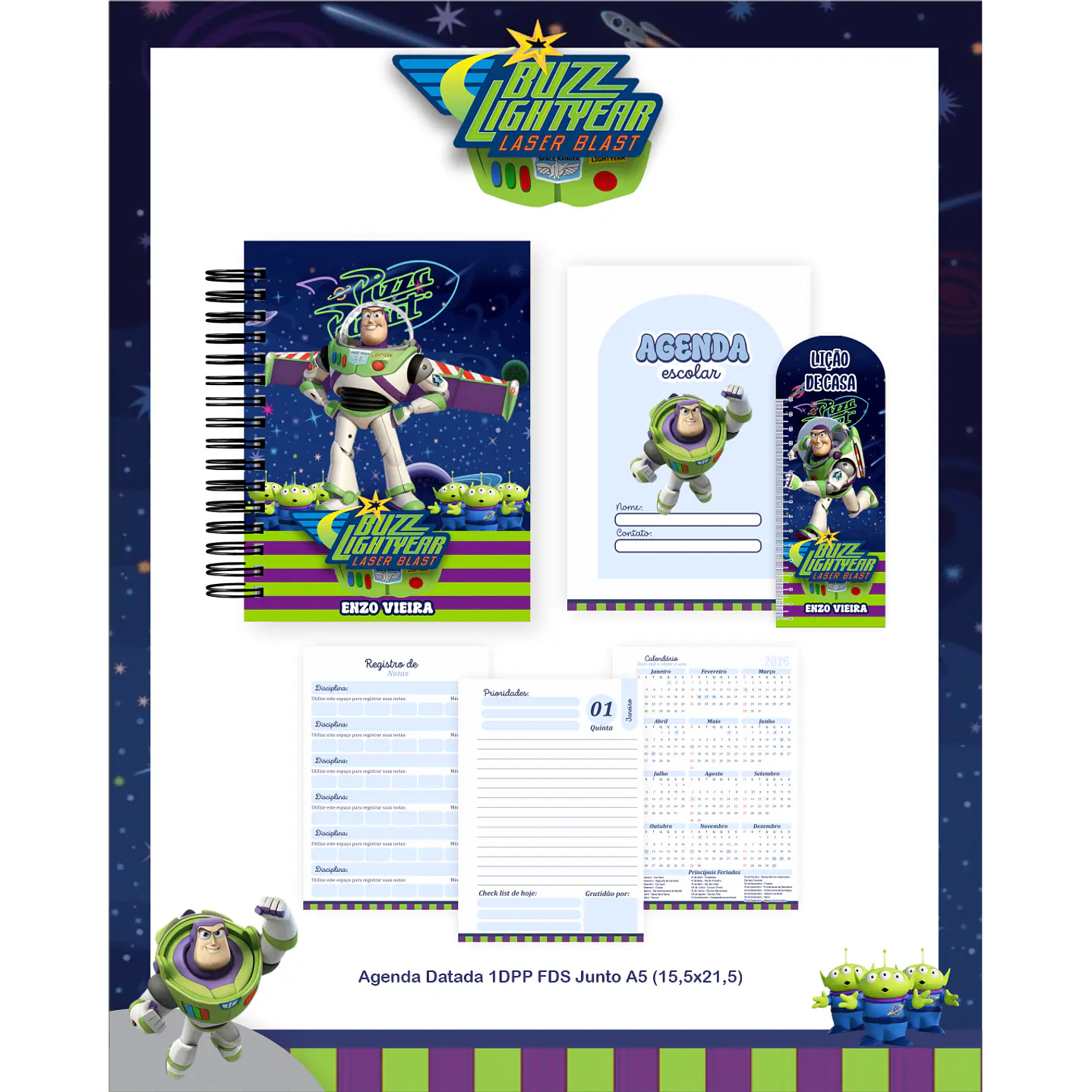 Encadernação Buzz Lightyear - Volta às Aulas Completo 4