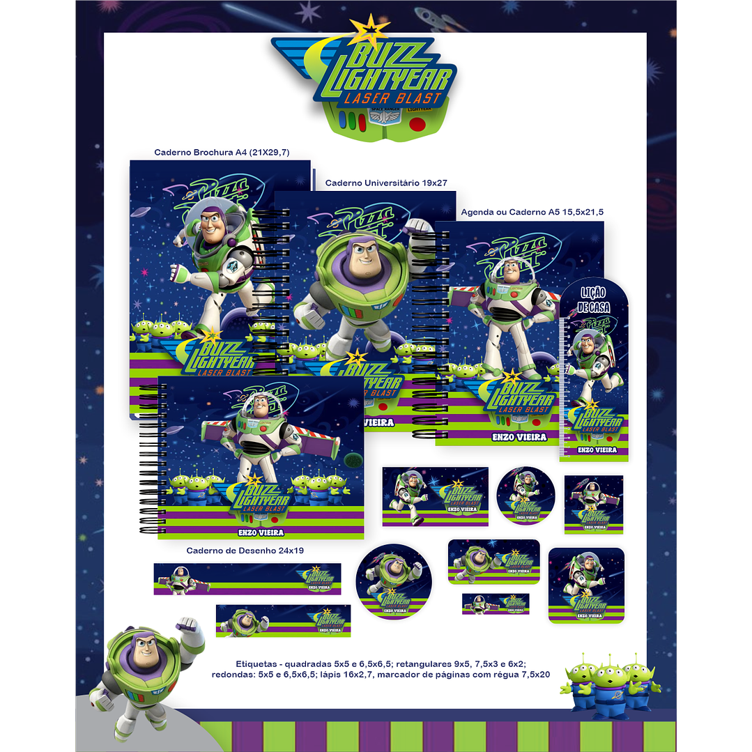 Encadernação Buzz Lightyear - Volta às Aulas Completo 5