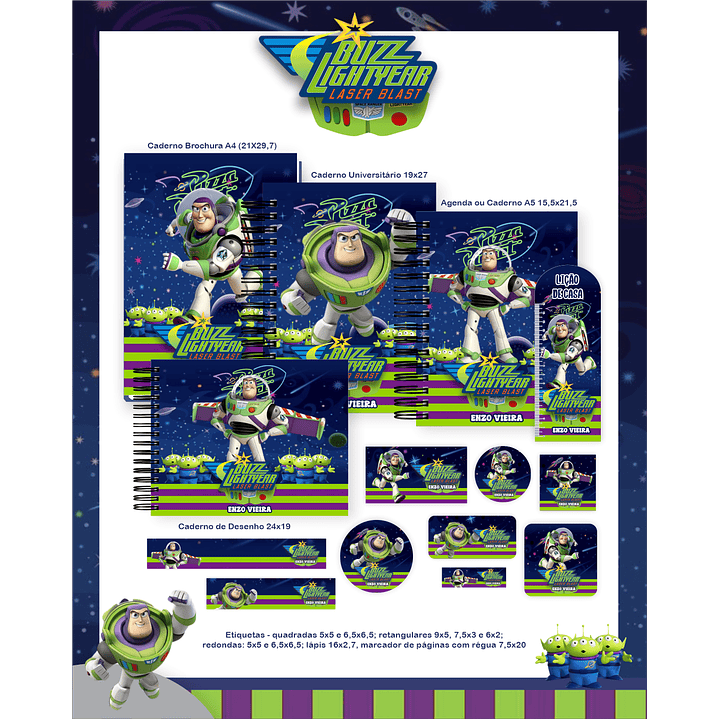 Encadernação Buzz Lightyear - Volta às Aulas Completo 5