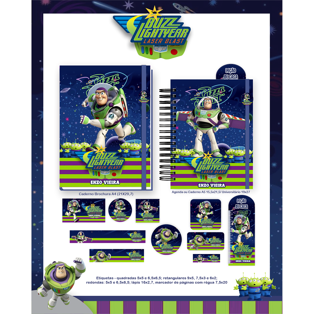 Encadernação Buzz Lightyear - Volta às Aulas Completo 6