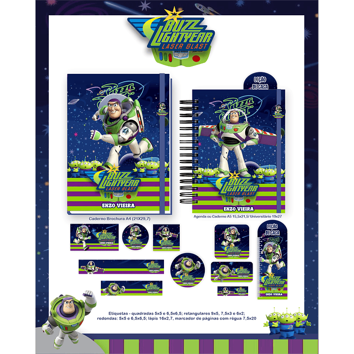 Encadernação Buzz Lightyear - Volta às Aulas Completo 6