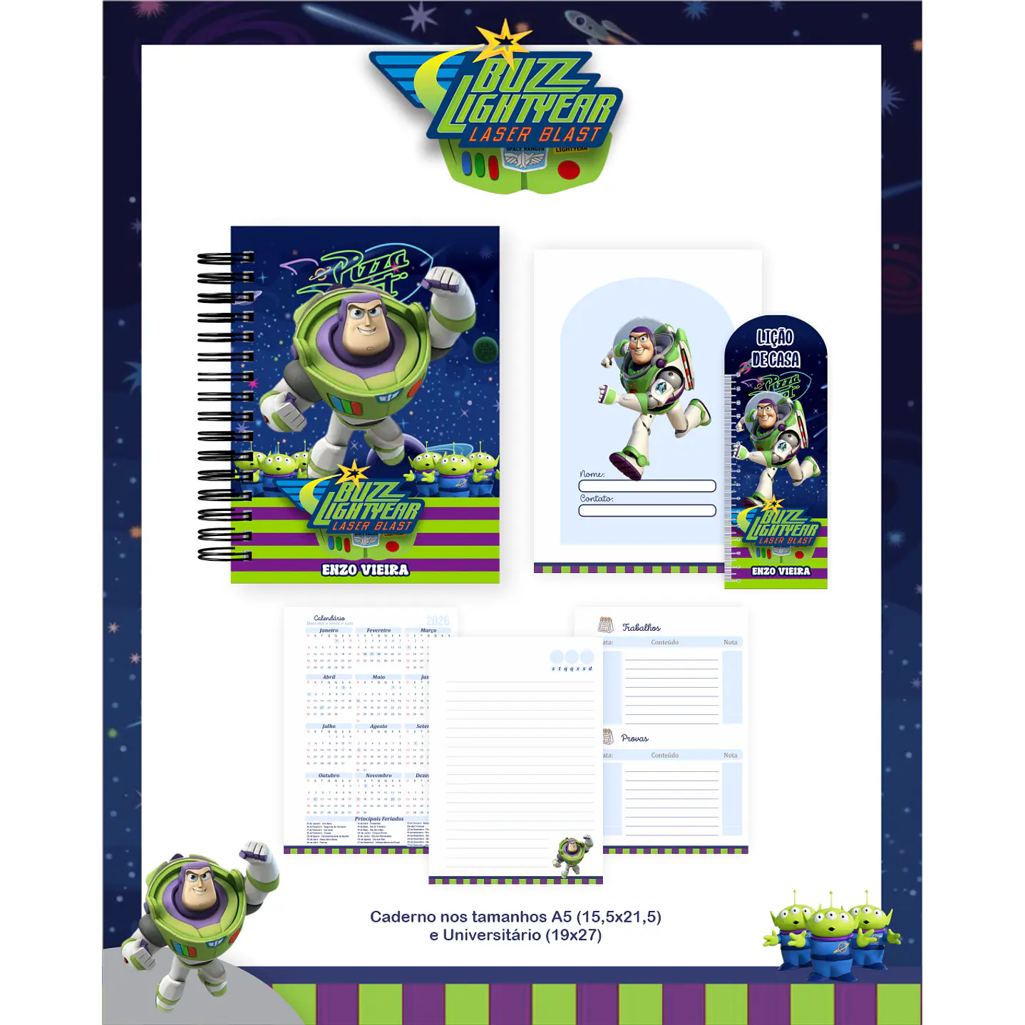 Encadernação Buzz Lightyear - Volta às Aulas Completo 8
