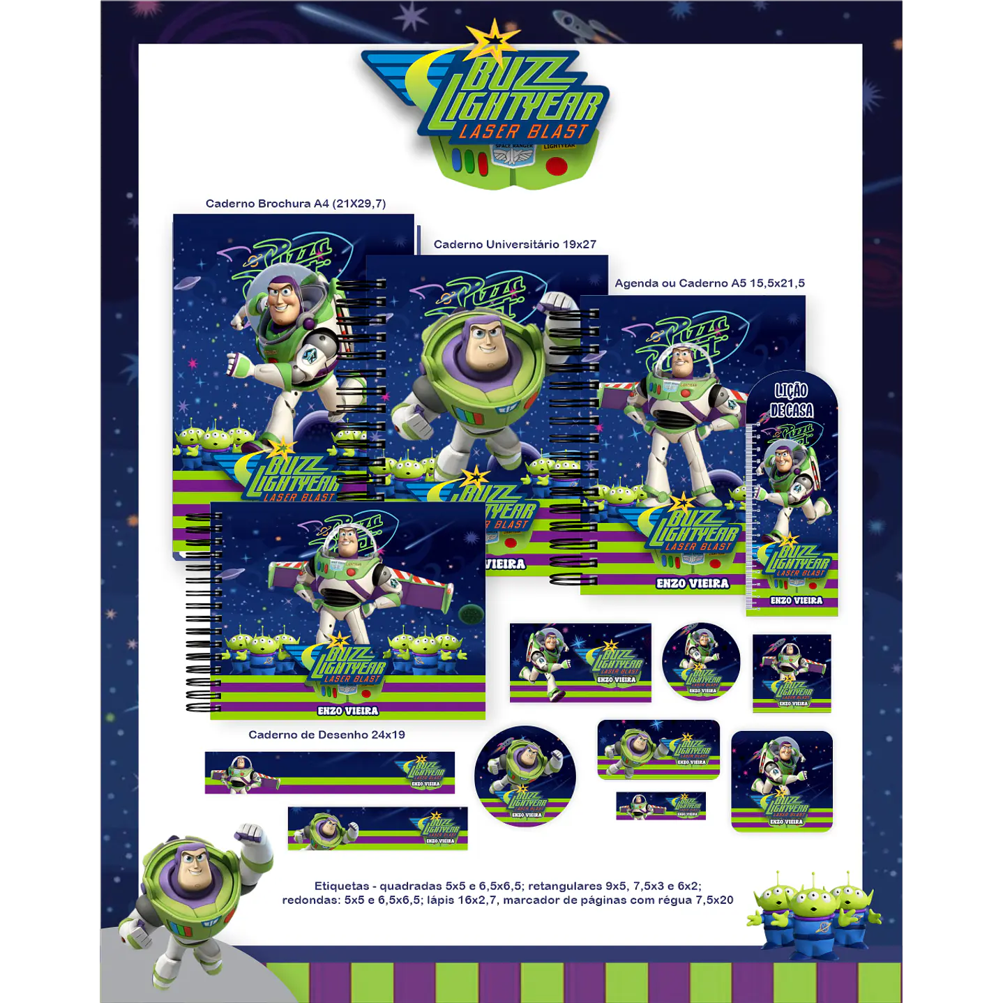 Encadernação Buzz Lightyear - Volta às Aulas Completo 9