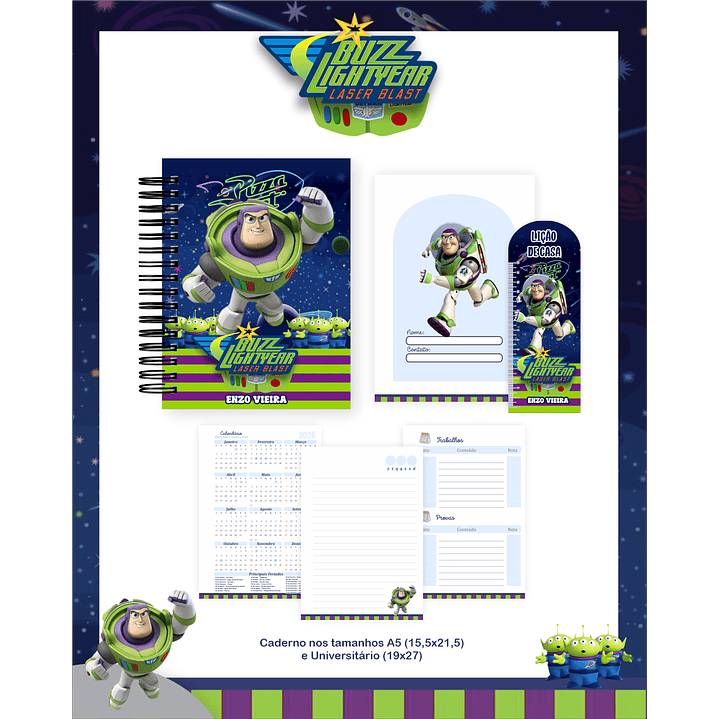Encadernação Buzz Lightyear - Volta às Aulas Completo 10
