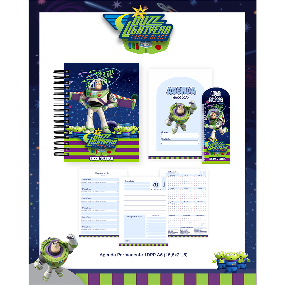 Encadernação Buzz Lightyear - Volta às Aulas Completo 11
