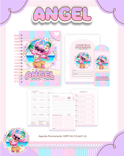 Kit Digital Encadernação Angel Volta às Aulas Completo