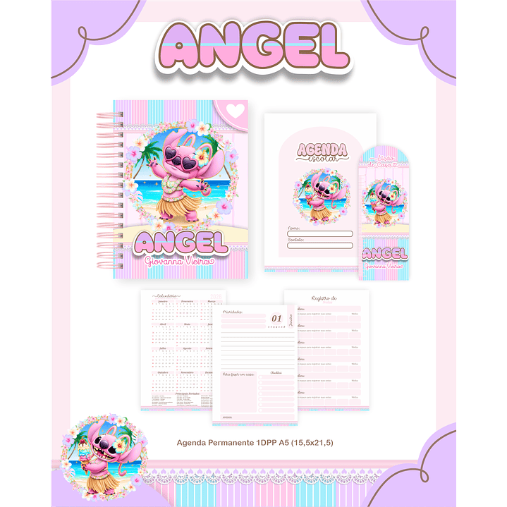 Kit Digital Encadernação Angel Volta às Aulas Completo 2