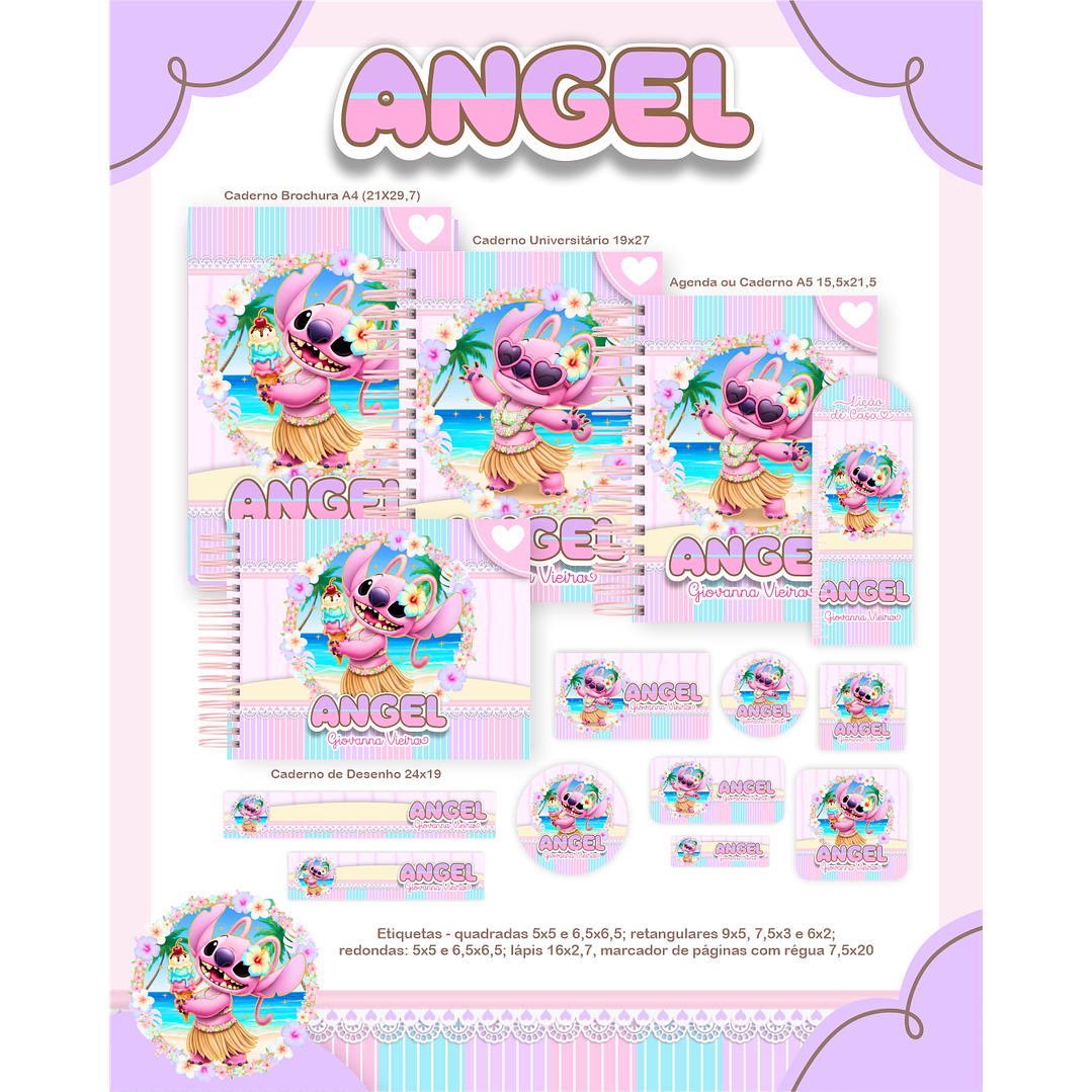 Kit Digital Encadernação Angel Volta às Aulas Completo 3