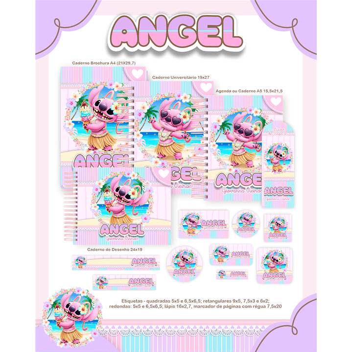 Kit Digital Encadernação Angel Volta às Aulas Completo 3