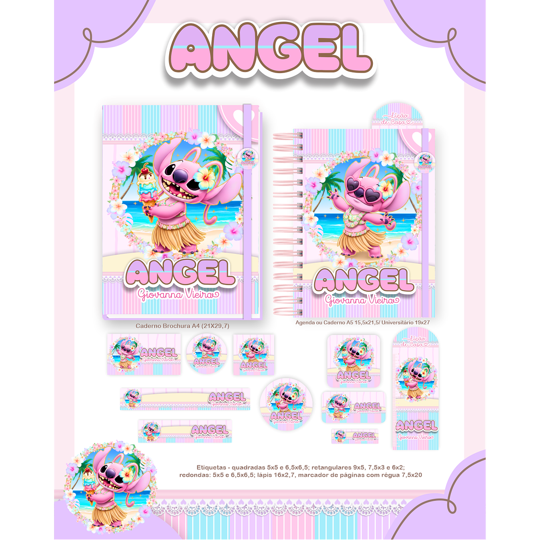 Kit Digital Encadernação Angel Volta às Aulas Completo 6