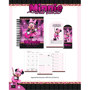 Encadernação Minnie Rock Star Volta às Aulas Completo