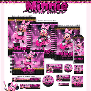 Encadernação Minnie Rock Star Volta às Aulas Completo