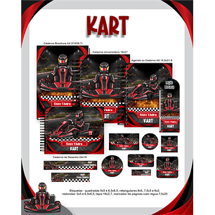 Kit Digital Encadernação Kart Volta às Aulas