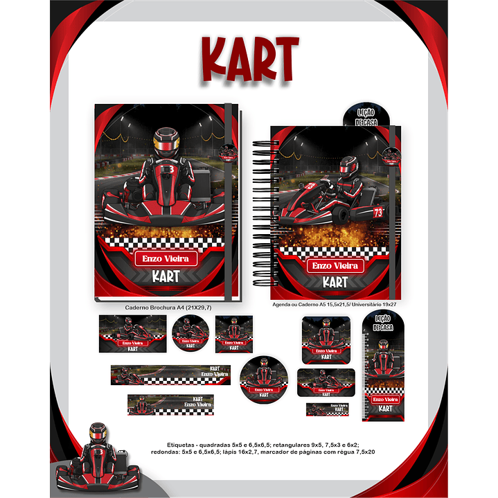 Kit Digital Encadernação Kart Volta às Aulas 5