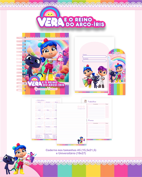 Encadernação Vera e o Reino do Arco-Íris - Volta às Aulas