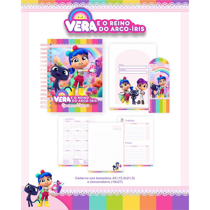 Encadernação Vera e o Reino do Arco-Íris - Volta às Aulas 2