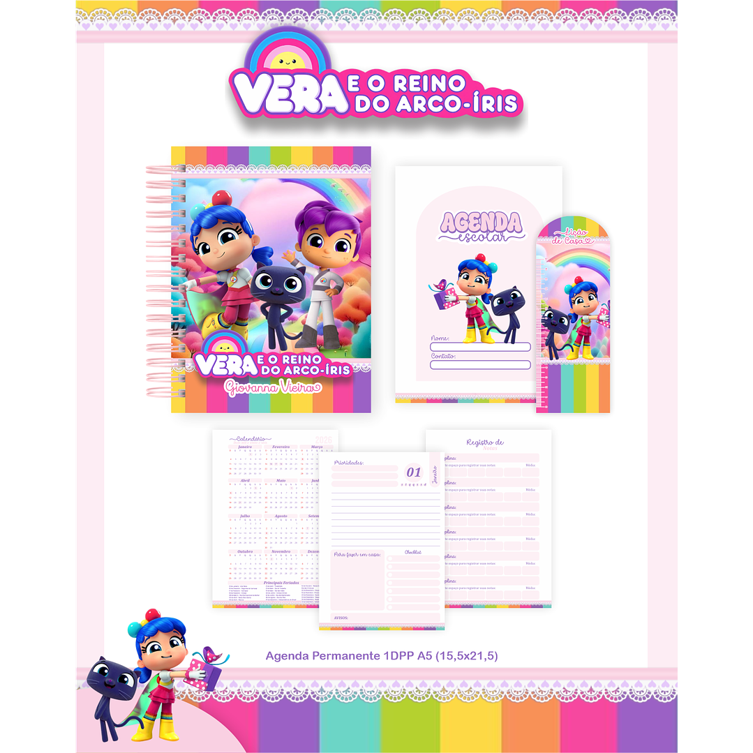 Encadernação Vera e o Reino do Arco-Íris - Volta às Aulas 3