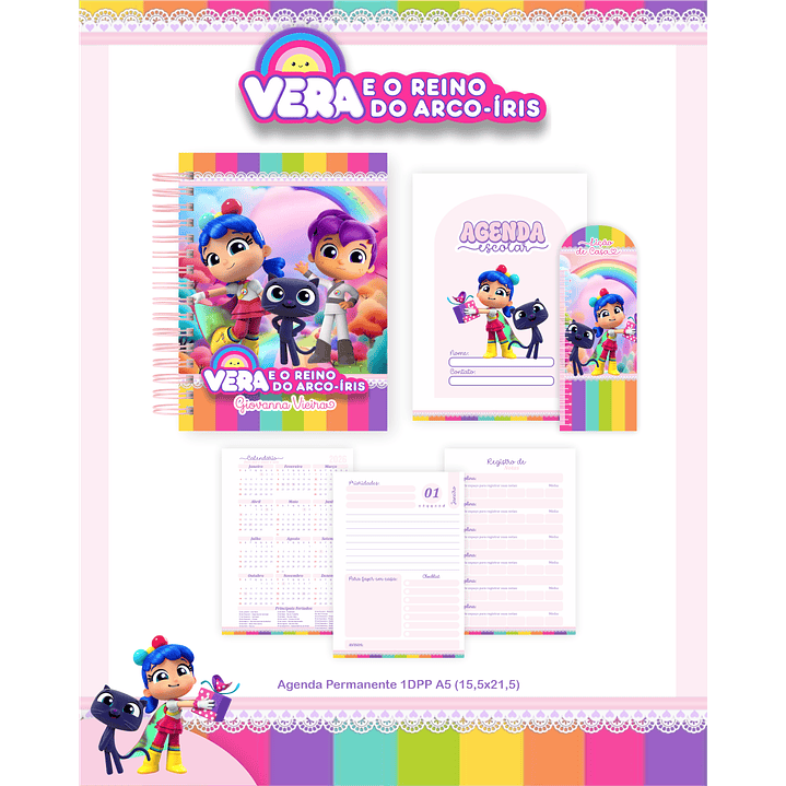 Encadernação Vera e o Reino do Arco-Íris - Volta às Aulas 3