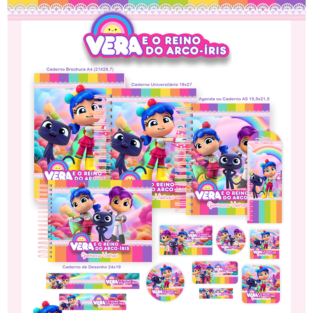 Encadernação Vera e o Reino do Arco-Íris - Volta às Aulas 6