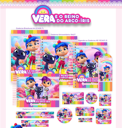 Encadernação Vera e o Reino do Arco-Íris - Volta às Aulas