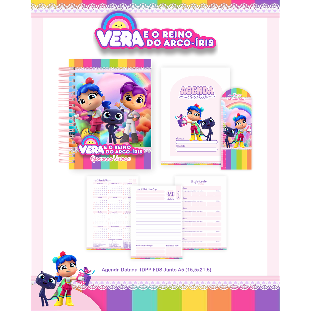 Encadernação Vera e o Reino do Arco-Íris - Volta às Aulas 4