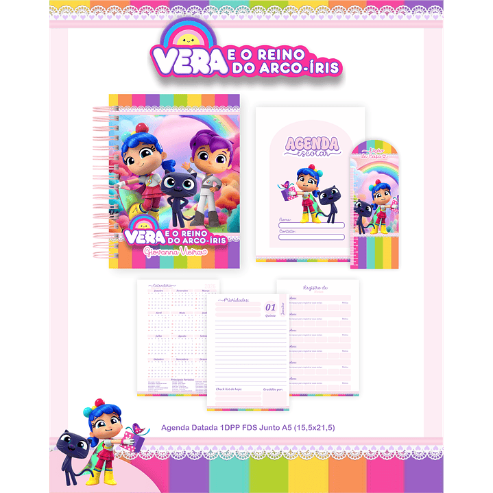 Encadernação Vera e o Reino do Arco-Íris - Volta às Aulas 4