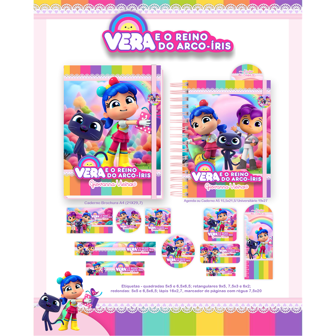 Encadernação Vera e o Reino do Arco-Íris - Volta às Aulas 5