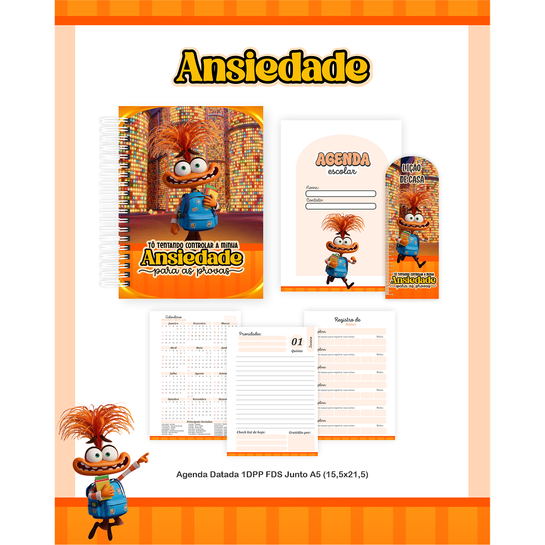 Encadernação Ansiedade - Divertidamente Volta às Aulas 3