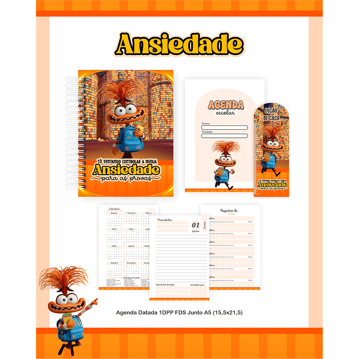 Encadernação Ansiedade - Divertidamente Volta às Aulas 3
