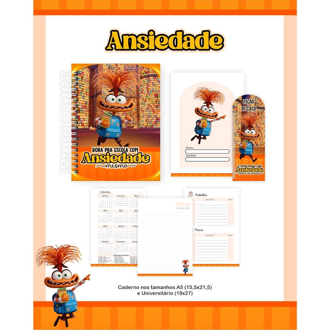 Encadernação Ansiedade - Divertidamente Volta às Aulas 5