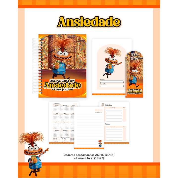 Encadernação Ansiedade - Divertidamente Volta às Aulas 5