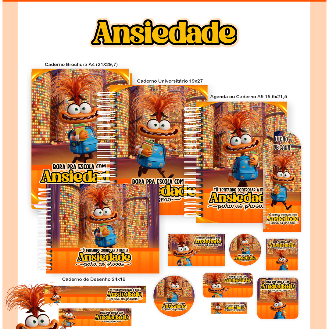 Encadernação Ansiedade - Divertidamente Volta às Aulas 2