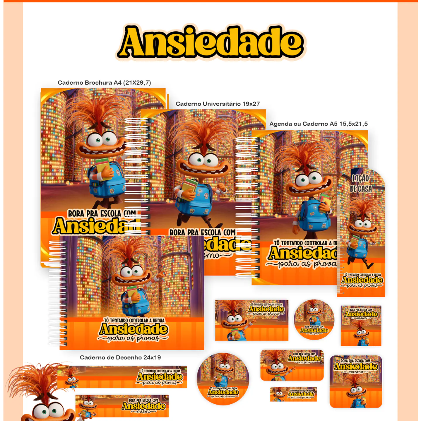 Encadernação Ansiedade - Divertidamente Volta às Aulas 2