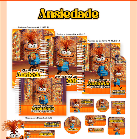 Encadernação Ansiedade - Divertidamente Volta às Aulas